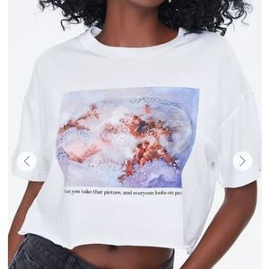 Cropped t with front print